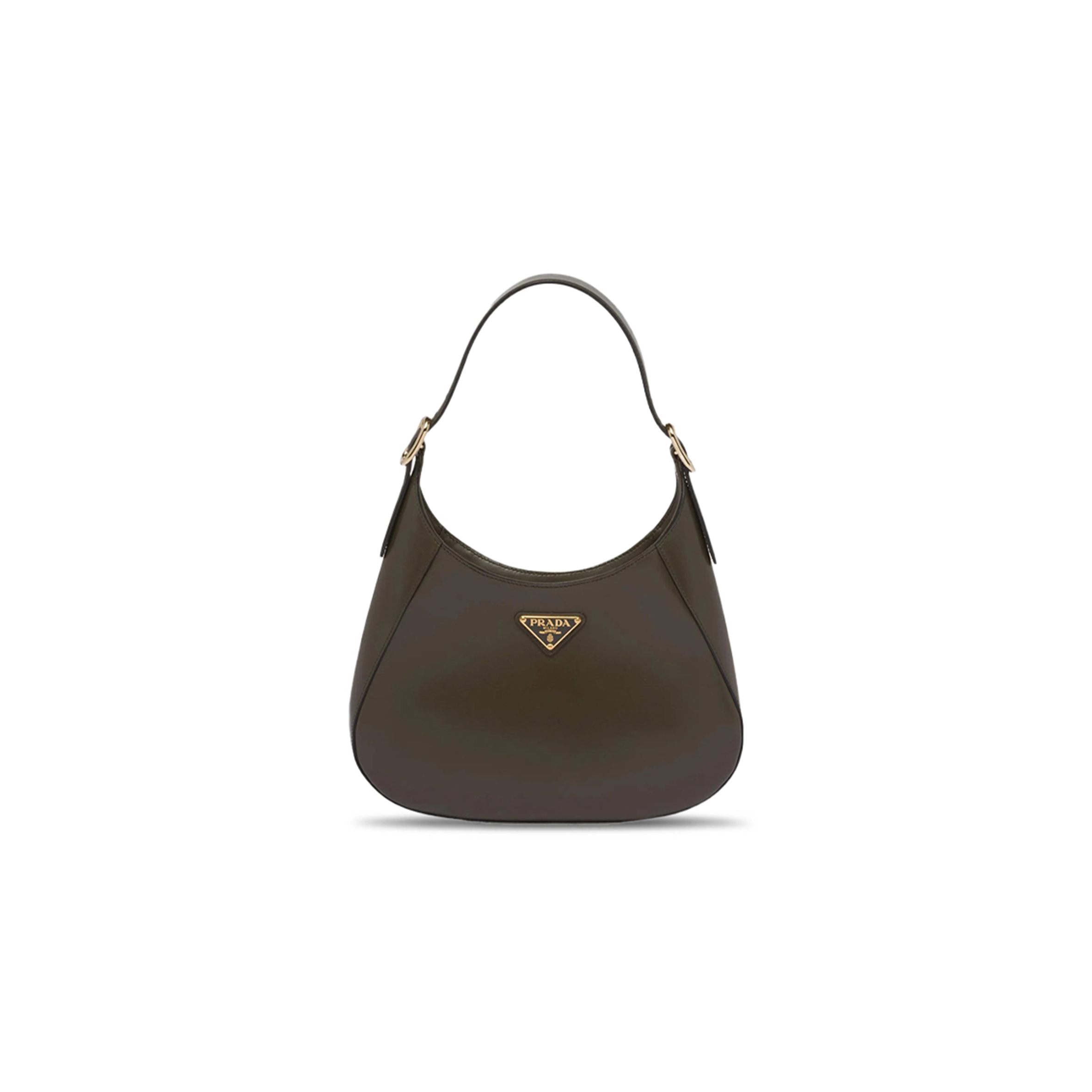 PRADA ENAMEL METAL HEAD LEATHER SHOULDER BAG 1BC179 (26*19*5cm)